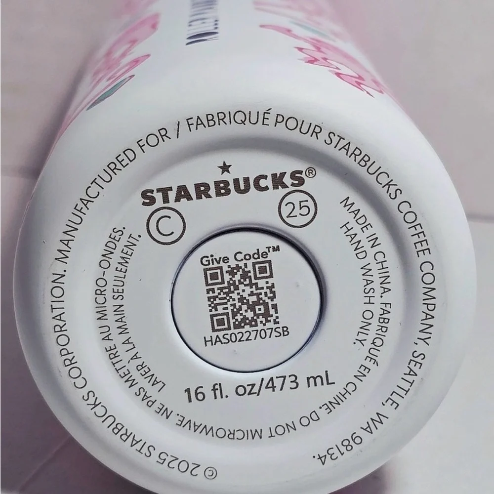 Staebucks × Roller Rabbit Pink Lovely Monkey Stainless Steel Tumbler16fl.oz New